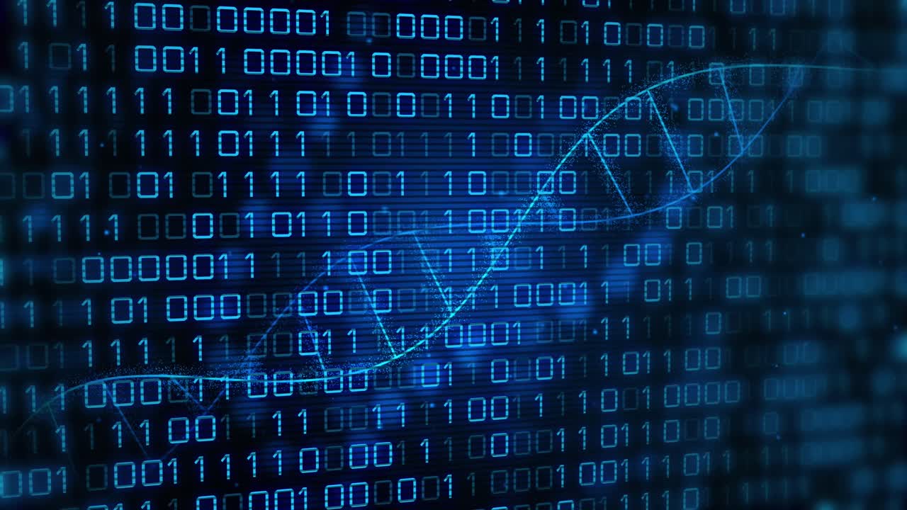 animación del procesamiento de datos médicos sobre un fondo oscuro