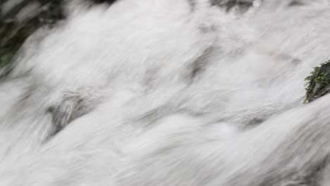 close up of fast flowing water in stream