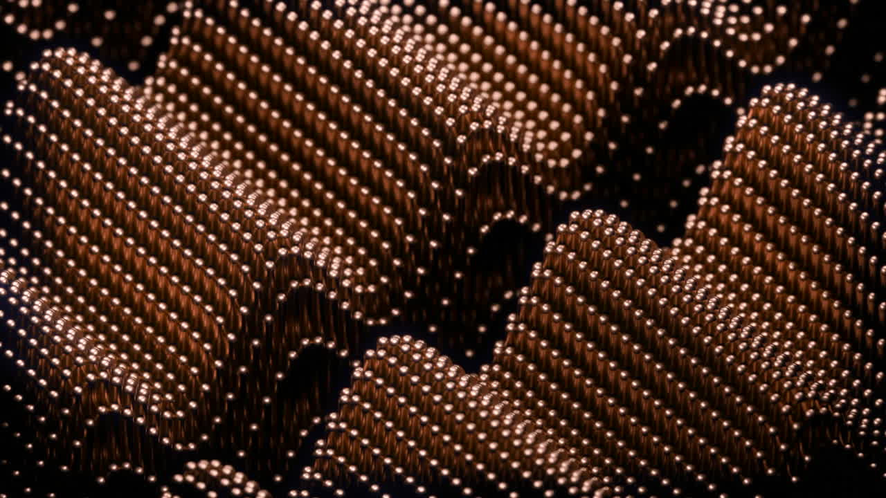 Close-up view of a complex circuit board or microchip