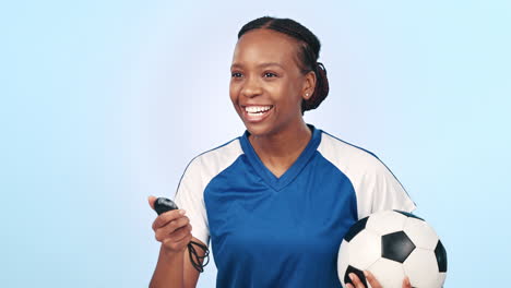 Fútbol,-Entrenador-Deportivo-Y-Mujer-Negra