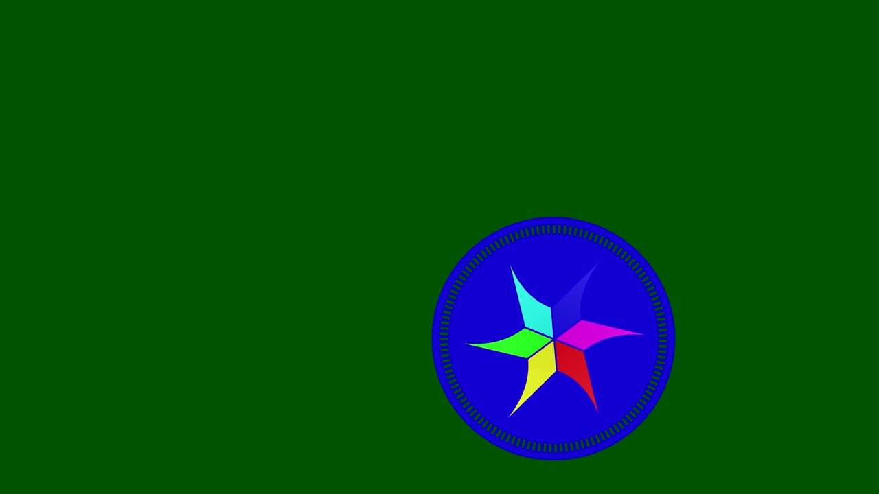 diseño gráfico que gira en el lado inferior de derecha a izquierda cambiando de color.