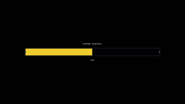 Digital Loading Bar Progressing on Black Background