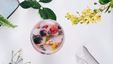 floral berry iced cocktail