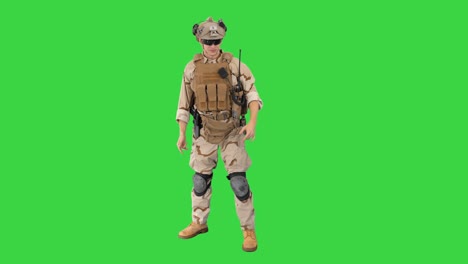 usa ranger talking complaining about something on a green screen, chroma key