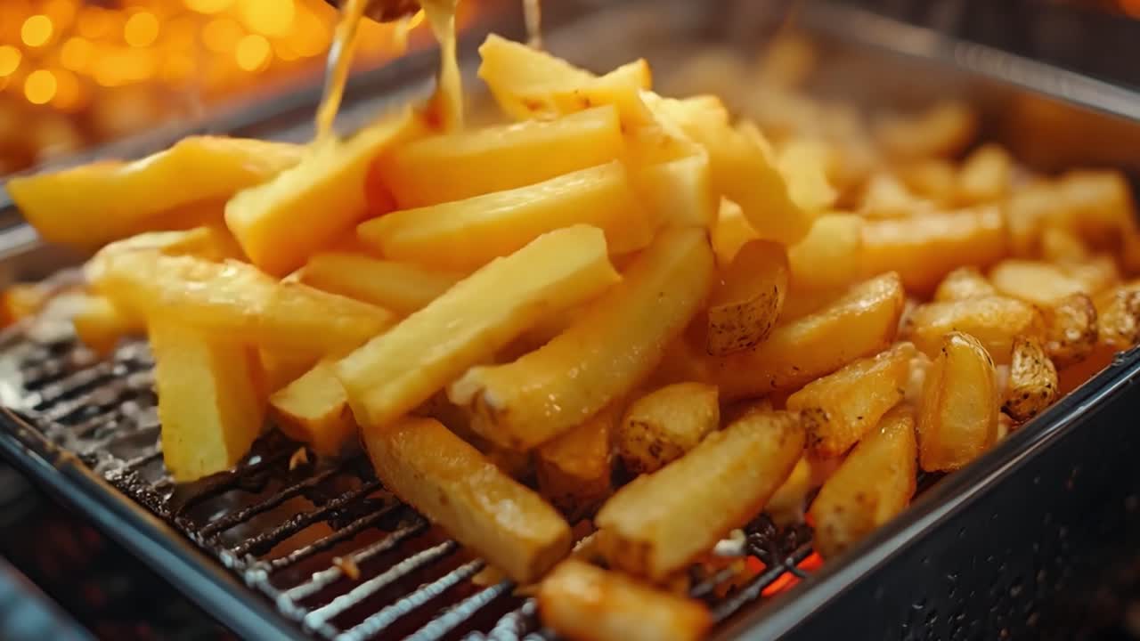 Freshly fried French fries