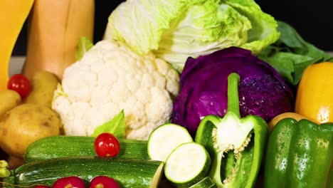 assortment of vegetables on a black background