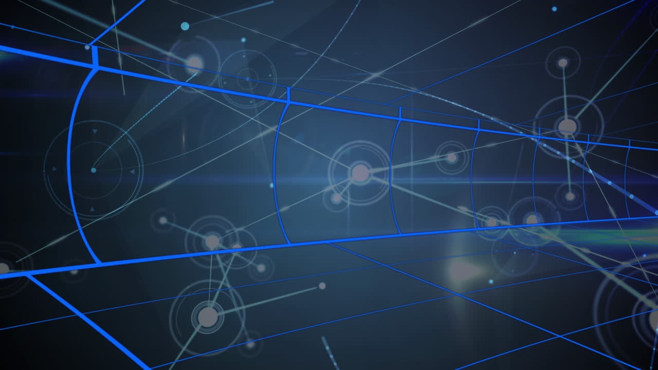 animación de la red de conexiones sobre un fondo oscuro