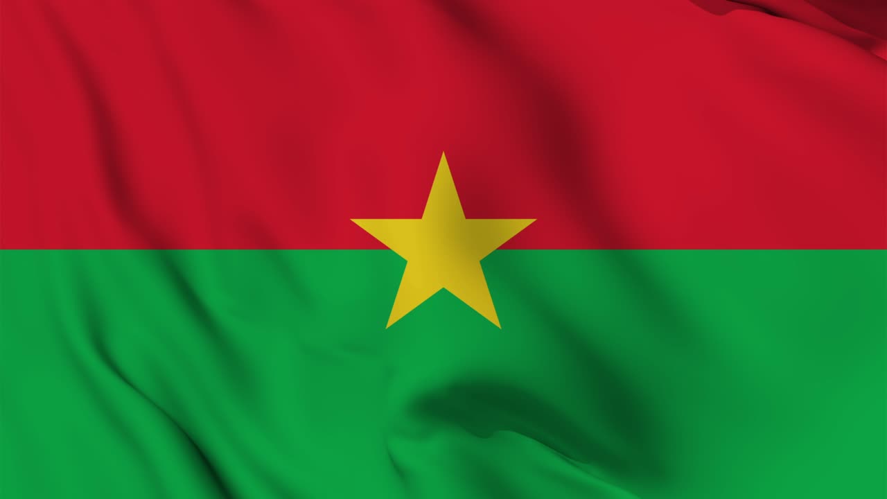 la bandera de burkina se mueve sin problemas animación