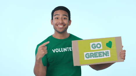 ir verde, cartel para el reciclaje