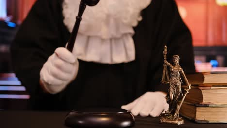 a judge stands in a courtroom, gavel poised, symbolizing the principles of justice and the legal proceedings