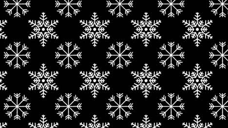 animación de copos de nieve y fuegos artificiales sobre fondo oscuro