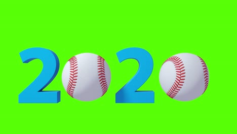 baseball 2020 design background on a green screen. 4k