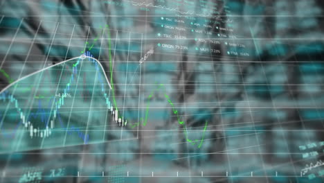 animación de las estadísticas y el procesamiento de datos financieros en el almacén