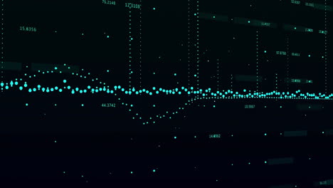 animación de diagramas y procesamiento de datos sobre fondo negro