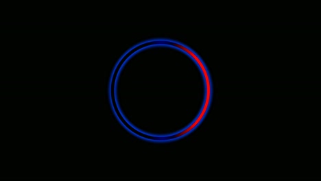 circle border neon light rotating with copy space om black background