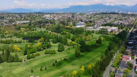 verdant golf course in neighbourhood of oakridge in vancouver, canada