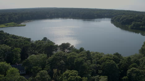 rise over a pond and beautiful cape cod landscape on a summer day