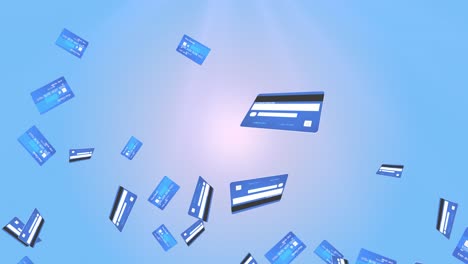 3d animation of a rotating down credit card spending money online shopping and trading concept