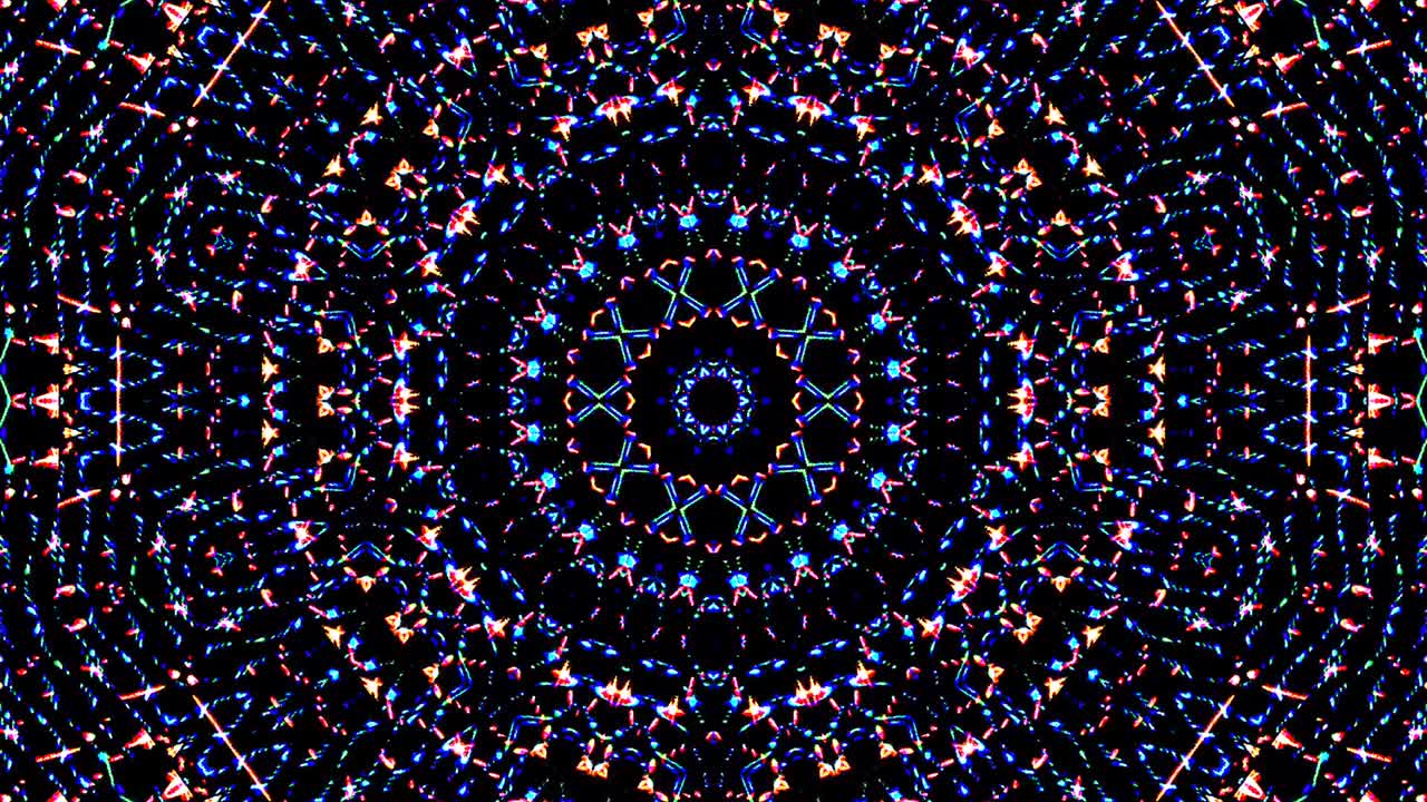hermoso caleidoscopio abstracto que brilla, una luz radiante que regula los movimientos sutiles