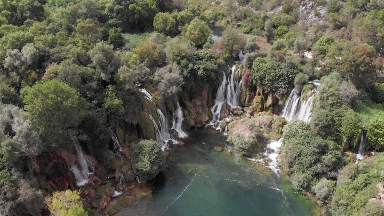 Stunning Aerial View of Kravice Waterfalls in Bosnia and Herzegovina