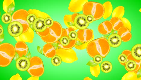 high-quality animation of 4k fruits of different varieties