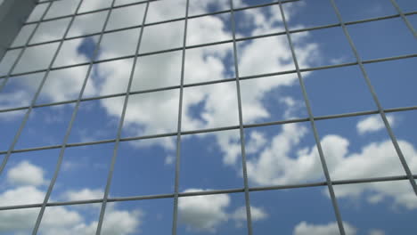 fence against the blue sky, slow motion; 50 fps slowed to 25