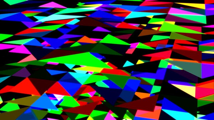 Abstract Triangles Loop Background with Light