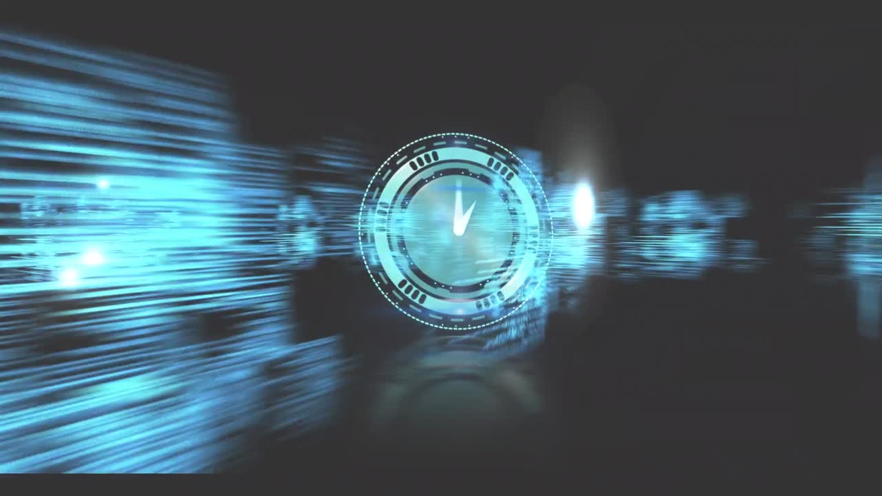 Animation of clock, chemical structures and data processing