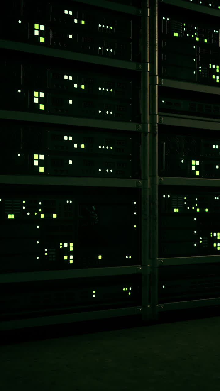 A row of servers in a data center