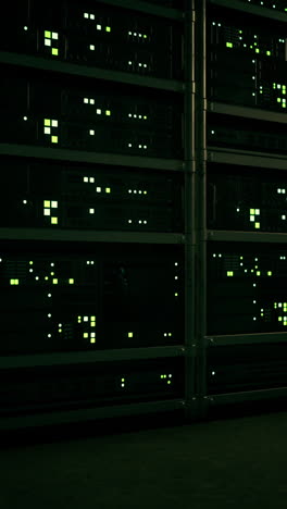 a row of servers in a data center