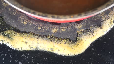 close up of a pot of boiling water on a stovetop