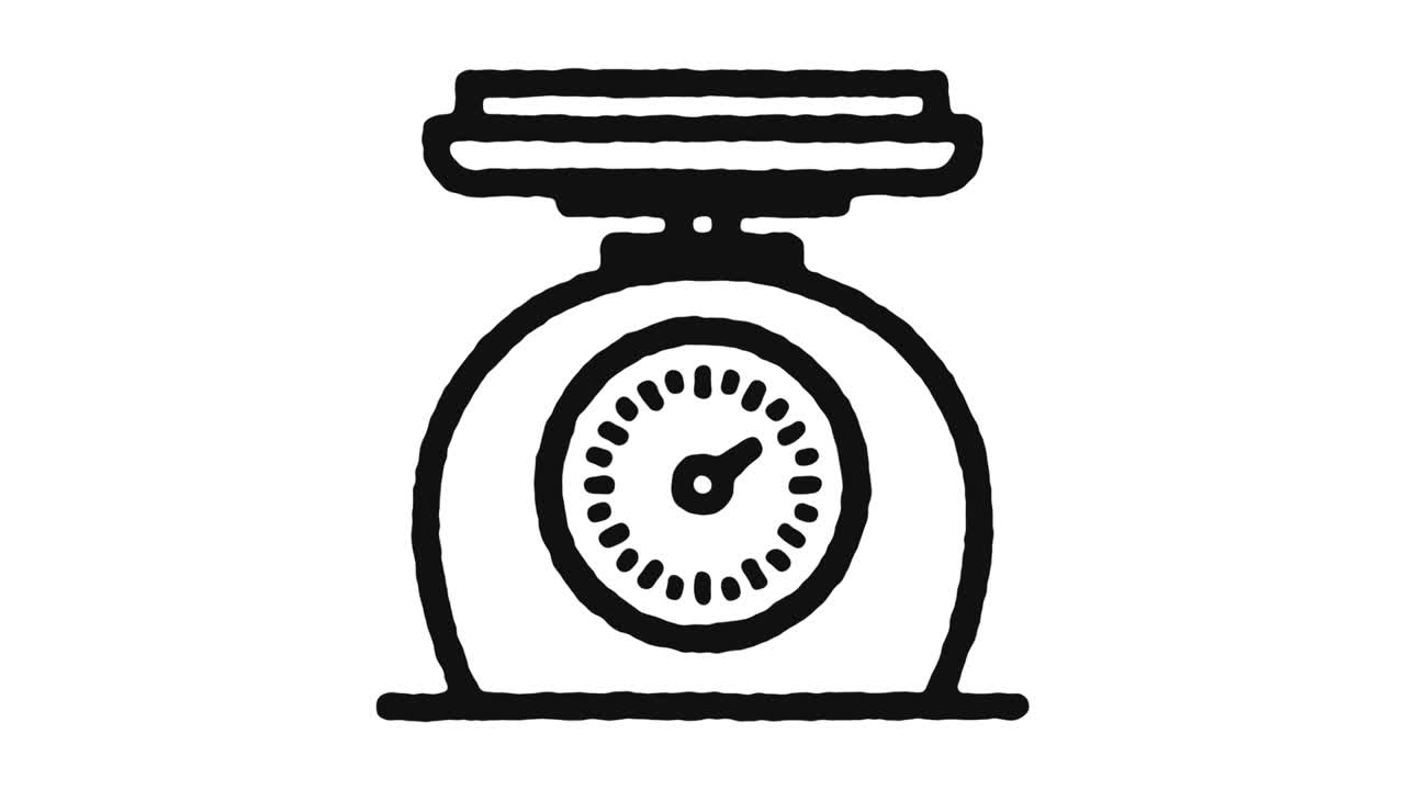 Recipe Weight Icon Animation Footage & Alpha Channel