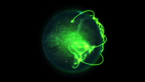 green earth turning on itself with connections