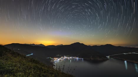 Movement-of-star-in-circle,-clip-video-time-lapse