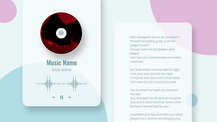 Digital Music Player Interface with Animated Audio Waveform