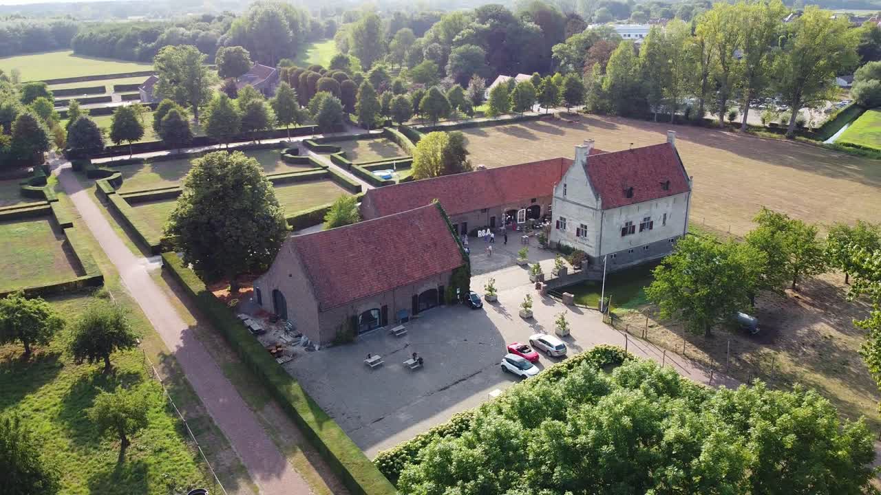 Aerial shot of a wedding party event in Thorn, The Netherlands