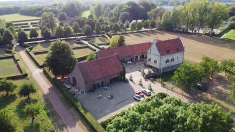 aerial shot of a wedding party event in thorn, the netherlands