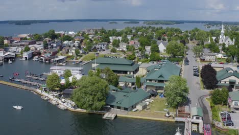 clayton, new york, usa 2022 bassmaster elite series fishing tournament - aerial drone view in hd and 4k