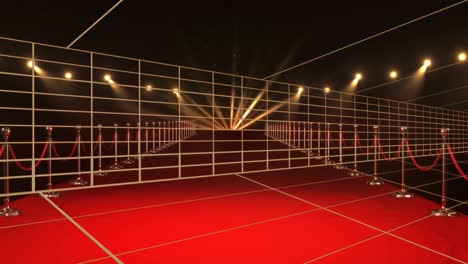 animation of guitar strings over red carpet