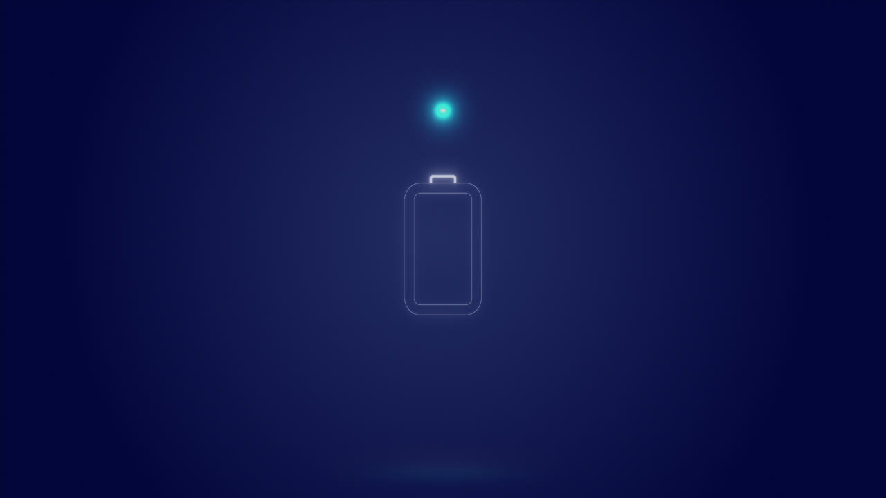 animación del círculo de procesamiento y el nivel de la batería sobre fondo marino