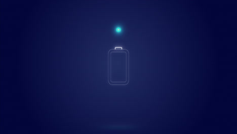 Animation-of-processing-circle-and-battery-level-over-navy-background