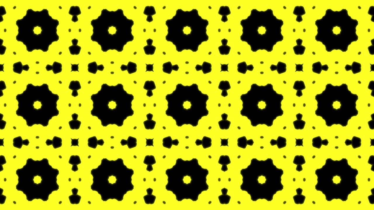 fondo de patrón geometrico sin costuras amarillo abstracto. rayas abstractas bucle de caleidoscopio. rápido psicodélico colorido kaleidoscopio vj fondo. discoteca fondo de movimiento abstracto. efecto caleidoscope