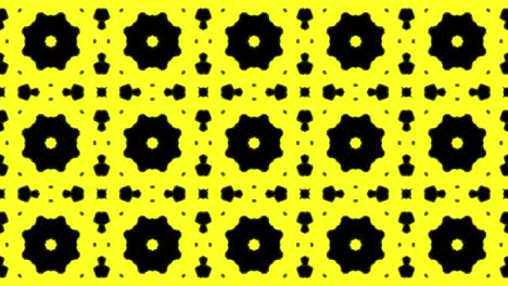Abstract yellow geometric seamless pattern background. Abstract Stripes Kaleidoscope Loop. Fast Psychedelic Colorful Kaleidoscope VJ background. Disco Abstract Motion Background. Kaleidoscope effect