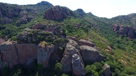 Aerial-view-of-landscape-of-Cannes-mountain-and-canyon-at-sunny-summer-morning