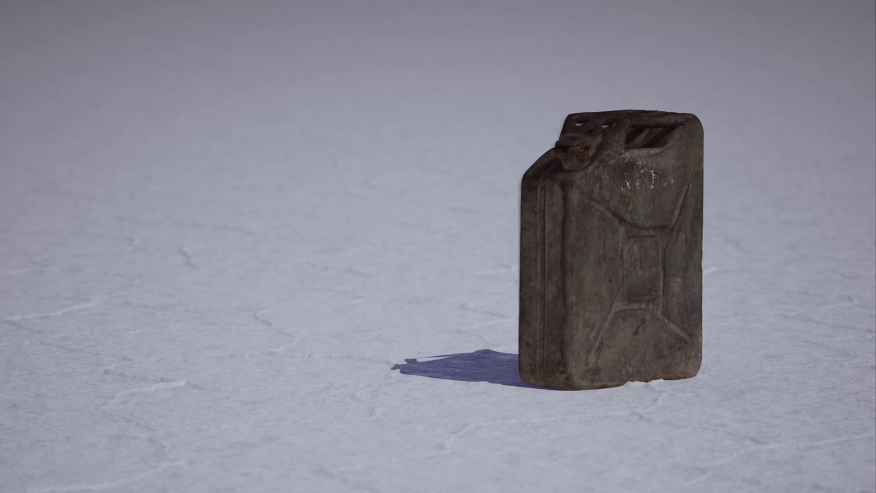 Mysterious object resting on the salt flats under bright sunlight