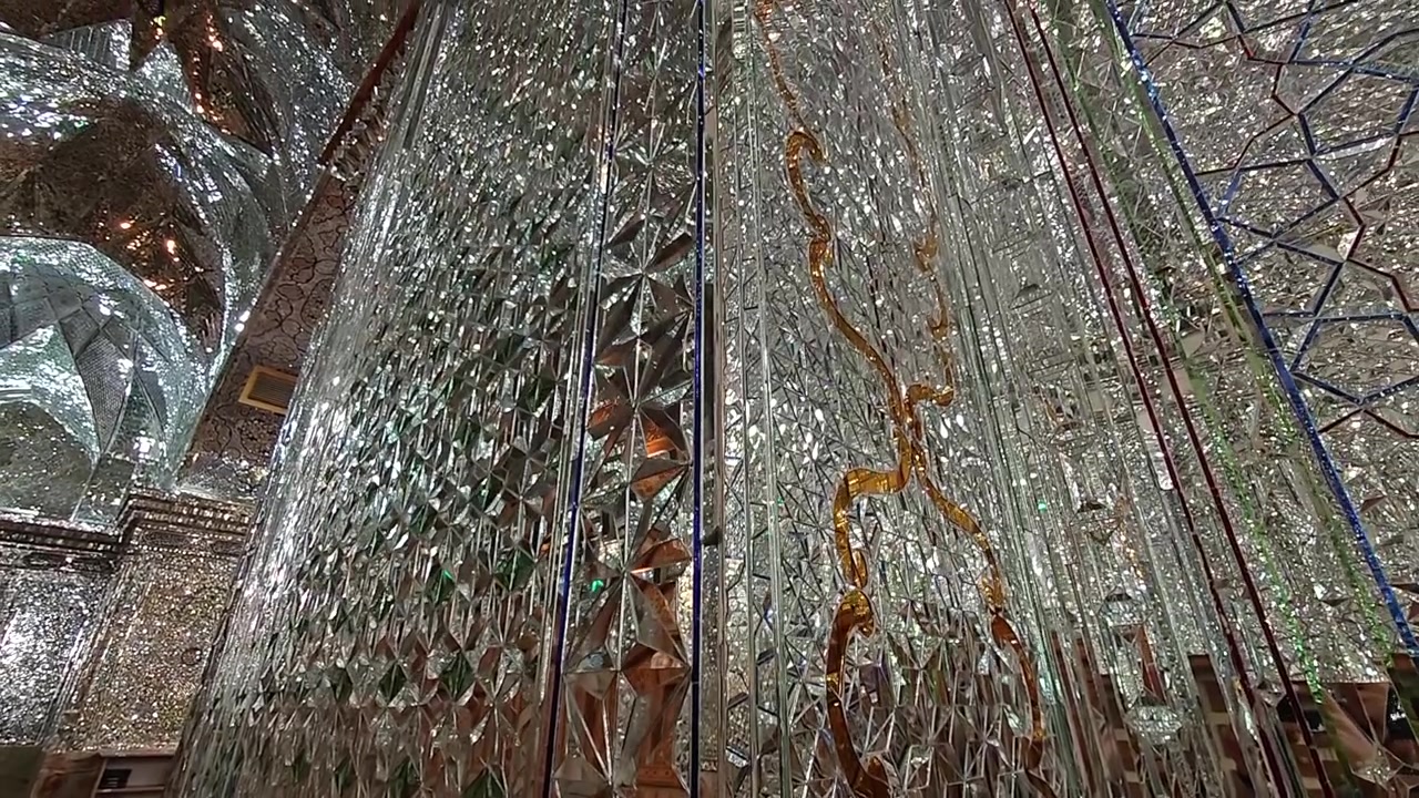 Intricate Mirror Work Interior of a Traditional Iranian Mosque