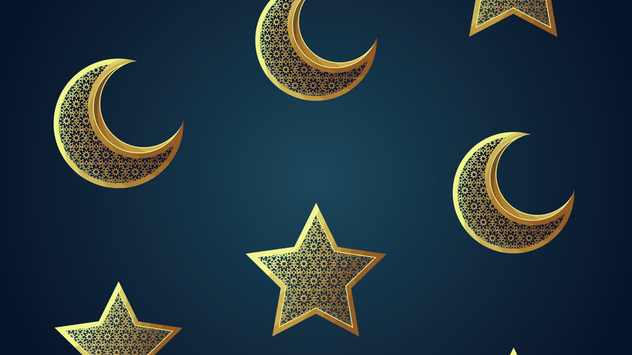 Islamic Design with Stars and Crescents