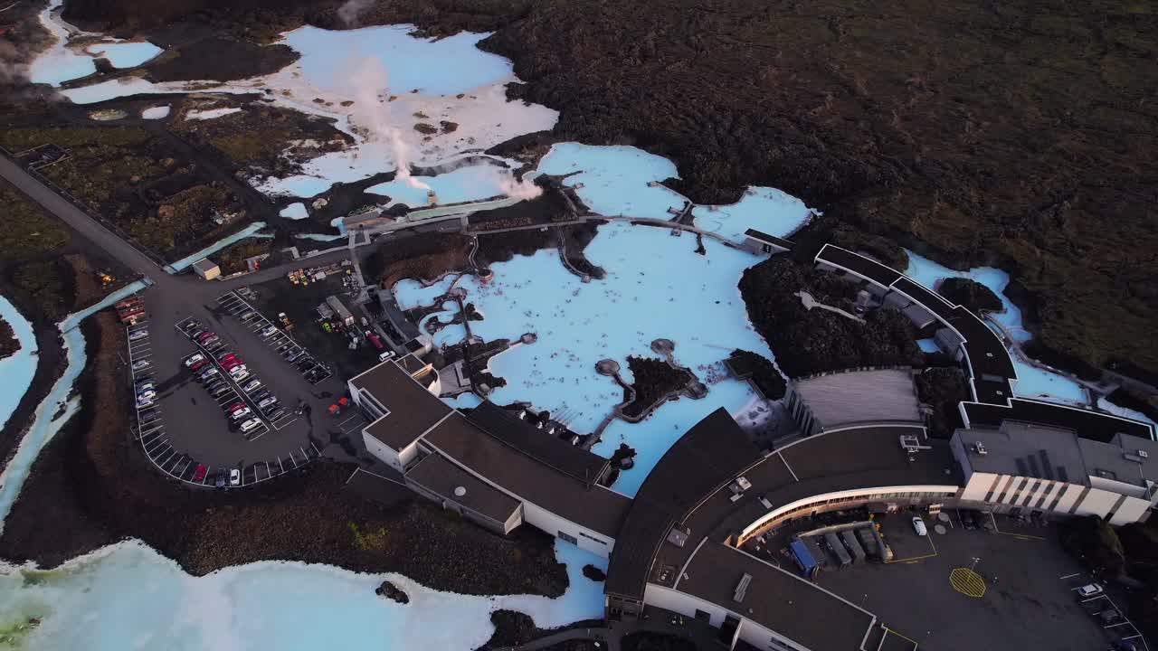 People inside Blue Lagoon Iceland's most popular attraction in Reykjanes peninsula
