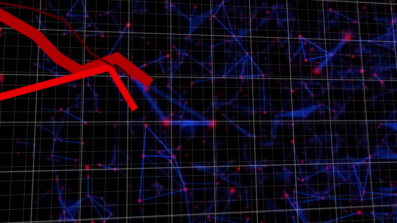 Animation of network of connections on black background