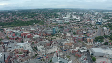 establecimiento de una toma de drones en el norte de la ciudad de sheffield